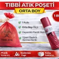 BUĞZ Tıbbi Atık Poşeti Orta Boy 10lu 1 Rulo Kırmızı Tıbbi Atık Atık Poşeti