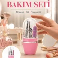 BUĞZ Tırnak Bakım Manikür Pedikür Seti 4 Parça Pembe Ev ve Seyahat Uyumlu Yeni Nesil