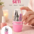 BUĞZ Tırnak Bakım Manikür Pedikür Seti 4 Parça Pembe Minimal ve Dayanıklı Yeni Nesil