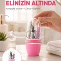 BUĞZ Tırnak Bakım Manikür Pedikür Seti 4 Parça Pembe Pratik Günlük Kullanım Yeni Nesil