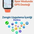 BUĞZ Titanyum Kasa Bluetooth Aramalı Akıllı Saat, Nabız ve Uyku Takibi Özellikli, Siyah Silikon Kordonlu