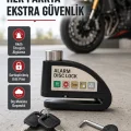 BUĞZ Titreşim Sensörlü Alarmlı Motosiklet Disk Kilidi 14mm Çelik Çift Kilitleme