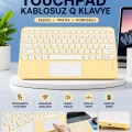 BUĞZ Touchpad Tüm Cihazlara Uyumlu Bluetooth Klavye Touchpad Slim Kablosuz Wifi Q Klavye