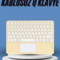  Touchpad Tüm Cihazlara Uyumlu Bluetooth Klavye Touchpad Slim Kablosuz Wifi Q Klavye