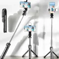  Tripod Kablosuz Bluetooth Bağlantılı Selfie Çubuğu 360 Derece Dönebilen