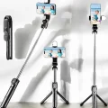  Tripod Kablosuz Bluetooth Bağlantılı Selfie Çubuğu 360 Derece Dönebilen