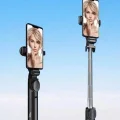 BUĞZ Tripod Kablosuz Bluetooth Bağlantılı Selfie Çubuğu 360 Derece Dönebilen
