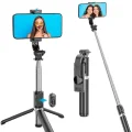 BUĞZ Tripod Selfie Çubuğu Bluetooth Kumandalı Kablosuz Led Işıklı