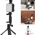 BUĞZ Tripod Telefon Tutucu Kumandalı Mikrofon Led Işık Vlog Video Kayıt - Lisinya