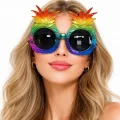 BUĞZ Tropikal Ananas Tasarımlı Renkli Hawaii Parti Gözlüğü