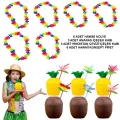  Tropikal Hawaii Parti Malzemeleri – Kolye, Pipet, Bardak Seti