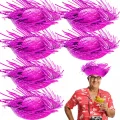 BUĞZ Tropikal Parti Pembe Fuşya Hasır Hawaii Şapkası 13x36 Cm