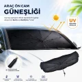 BUĞZ Tüm Araçlara Uyumlu Katlanır Şemsiye Oto Ön Cam Güneşliği Perde Gölgelik UV Blok