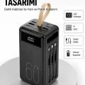BUĞZ Tüm Cihazlarla Uyumlu LED Fenerli 4 Çıkışlı Powerbank Yeni Nesil