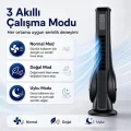 BUĞZ Turbo Smart Akıllı Fan Led Ekranlı Kumandalı 90° Hareketli Serinletici Soğutucu Kule Tipi Vantilatör