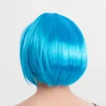 BUĞZ Turkuaz Açık Mavi Renk Düz Kesim Kısa Küt Parti Peruğu