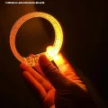 BUĞZ Turuncu Led Işıklı Baskı Yapılabilen Pilli Bileklik Bilezik 1,5 Cm Genişlik