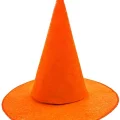 BUĞZ Turuncu Renk Keçe Cadı Şapkası Yetişkin Çocuk Uyumlu 35x38 Cm
