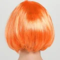 BUĞZ Turuncu Renk Küt Parti Peruğu Kısa Takma Saç