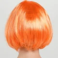 BUĞZ Turuncu Renk Küt Parti Peruğu Kısa Takma Saç