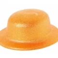 BUĞZ Turuncu Renk Simli Melon Yuvarlak Parti Şapkası 24x26 cm