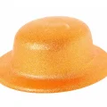 BUĞZ Turuncu Renk Simli Melon Yuvarlak Parti Şapkası 24x26 Cm