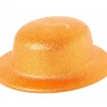  Turuncu Renk Simli Melon Yuvarlak Parti Şapkası 24x26 cm