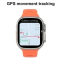BUĞZ Turuncu Silikon Kordonlu Siyah Kasa Akıllı Saat, GPS ve Nabız Sensörü İçeren 49 mm Ekranlı Model