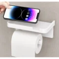 BUĞZ Tuvalet Kağıdı Askılığı - Raflı ve Yapışkanlı - Matkapsız Banyo Aksesuarı
