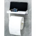 BUĞZ Tuvalet Kağıdı Askılığı - Raflı ve Yapışkanlı - Matkapsız Banyo Aksesuarı