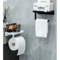 BUĞZ Tuvalet Kağıdı Askılığı - Raflı ve Yapışkanlı - Matkapsız Banyo Aksesuarı