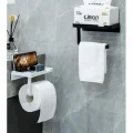 BUĞZ Tuvalet Kağıdı Askılığı - Raflı ve Yapışkanlı - Matkapsız Banyo Aksesuarı