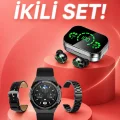 BUĞZ TWS Bluetooth Kulaklık ve Akıllı Saat Uyku Takibi Nabız Ölçer Uzun Pil Ömrü