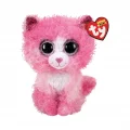  Ty Beanie Boos Peluş Pembe Kırpık Kedi Reagan 15 cm