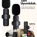 BUĞZ Type-C Çiftli Kablosuz Yaka Mikrofonu Seti - YouTube, TikTok, Vlog ve Canlı Yayınlar İçin Telefon Uyumlu Çift Mikrofon