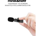 BUĞZ Type-C Çiftli Kablosuz Yaka Mikrofonu Seti - YouTube, TikTok, Vlog ve Canlı Yayınlar İçin Telefon Uyumlu Çift Mikrofon