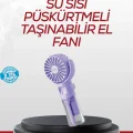  Type-C Şarjlı Taşınabilir Su Buharlı Mini Vantilatör