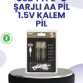 BUĞZ Type-C USB ile Hızlı Şarj Edilebilir AA Kalem Pil | 1.5V Lityum | Çiftli Paket