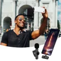 BUĞZ Type C Uyumlu İphone Dönüştürücülü Kablosuz Yaka Mikrofonu Android Ve İphone Uyumlu Mini Mikrofon Bx40