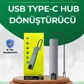 BUĞZ Type‑C Dönüştürücü – 2×USB3.0, SD/MS, 4K HDMI & RJ45 ile Profesyonel Kullanım