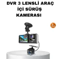 BUĞZ Üç Kameralı Araç İçi Kayıt Sistemi Full HD Gece Görüşlü ve G-Sensör Destekli