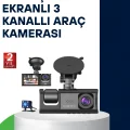 BUĞZ Üç Kameralı Araç Kamerası Full HD Gece Görüş  G-Sensör