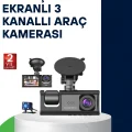  Üç Kameralı Araç Kamerası Full HD Gece Görüş  G-Sensör