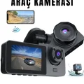 Üç Kameralı Wi‑Fi Araç İçi Kamera – GPS Takip & G-Sensor Özellikli Güvenlik Çözümü