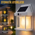 BUĞZ Üç Modlu Güneş Enerjili Duvar Lambası 1800mAh Bataryalı ve Hareket Sensörlü