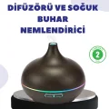 BUĞZ BN01 Uçucu Yağ Uyumlu Renkli LED Işıklı Nemlendirici