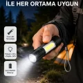 BUĞZ Ultra Dayanıklı 4 Mod Şarjlı Işıldak | Suya ve Darbeye Dayanıklı | 100.000 Saat LED Ömrü