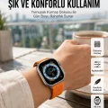 BUĞZ Ultra Max Kordon Kilitli Akıllı Saat Amoled Ekran Titreşimli Çağrı Cevaplayabilen
