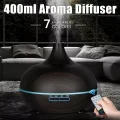 BUĞZ Ultrasonik ahşap desenli hava nemlendirici kumandalı aroma difüzörü 550 ml 7 renk led