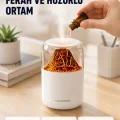 BUĞZ Ultrasonik Alev Efektli Aromaterapi Difüzörü USB Şarjlı ve Otomatik Kapanma Özellikli
